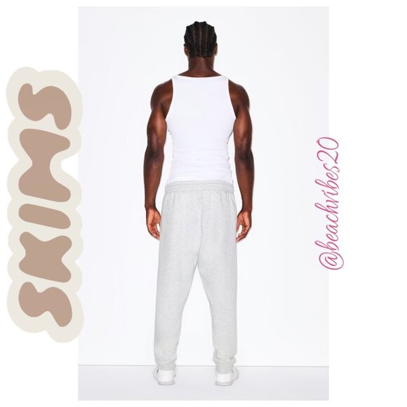 SKIMS Men's Fleece Lounge Tapered Jogger Light Heather Grey Medium NWT - Picture 4 of 11